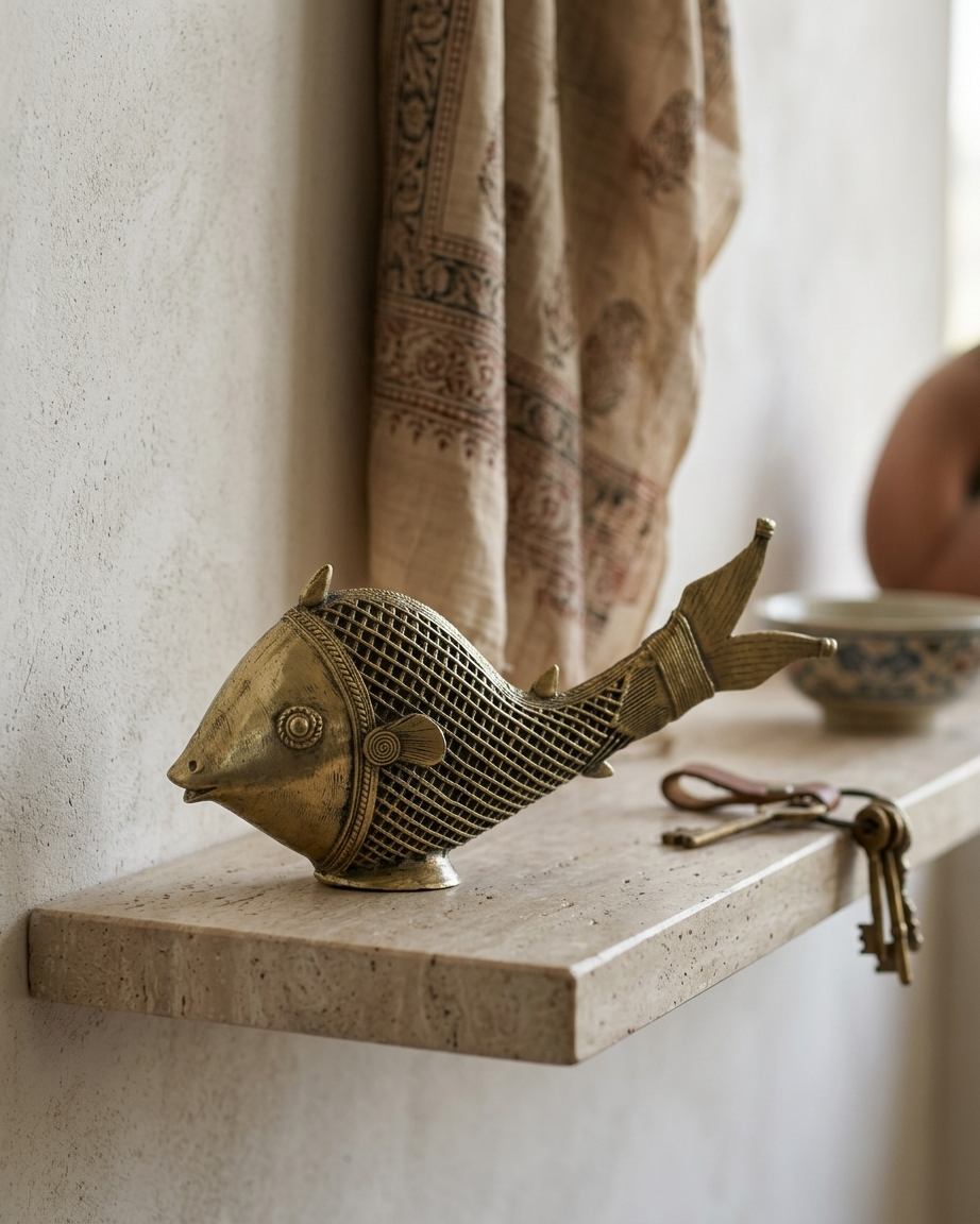 Fish — Dhokra brass figurine